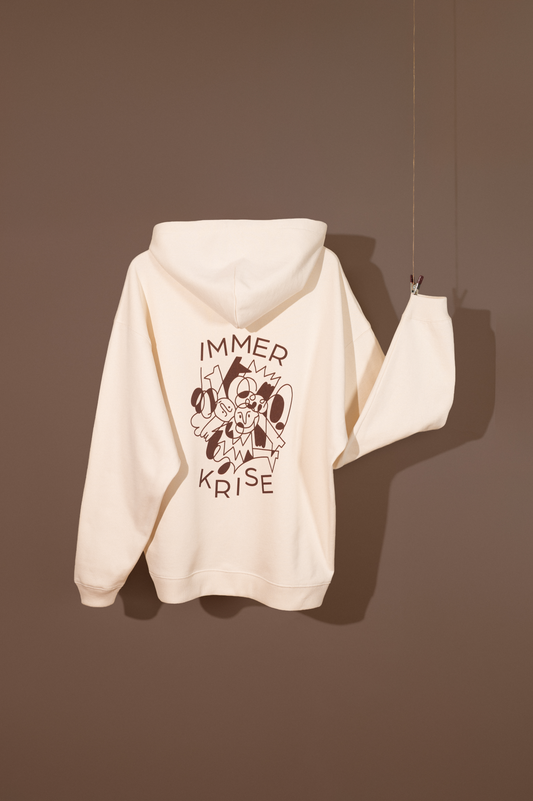 Hoodie "Immer Krise" Creme